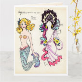 Art Deco Aqua Mermaid Paper Victoriaans kleding vo Kaart (Gele Bloem)