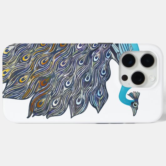 Art Deco Aqua Peacock elke kleur Case-Mate iPhone Case (Achterkant (horizontaal))