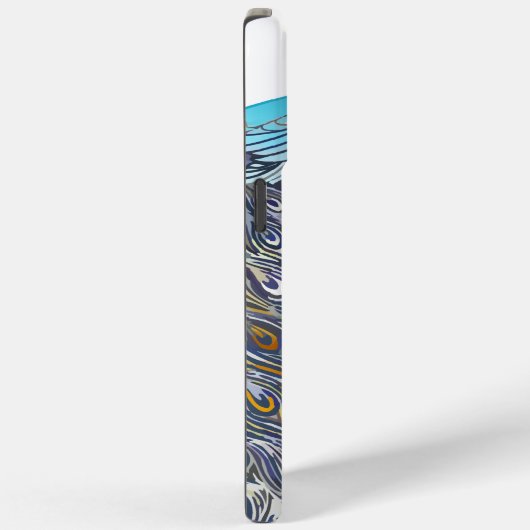 Art Deco Aqua Peacock elke kleur Case-Mate iPhone Case (Achterkant / Rechts)
