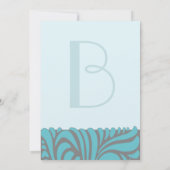 Art Deco Aqua wervelt bruiloft uitnodiging (Achterkant)
