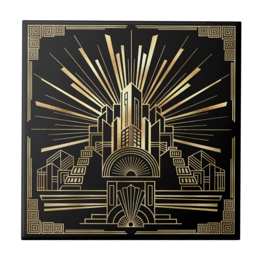 Art Deco Architectural Geometric Pat#7 ID1196 Tegeltje (Voorkant)