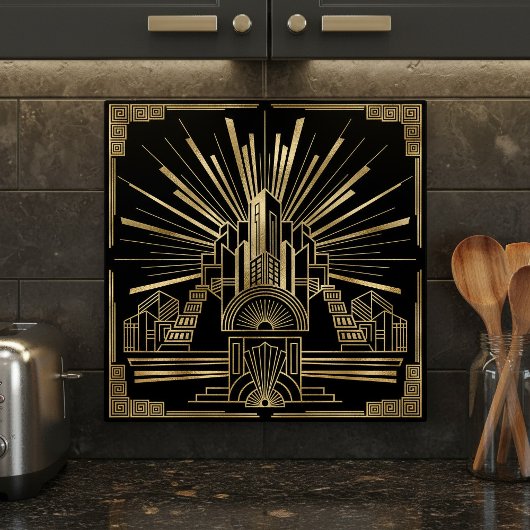 Art Deco architecturale geometrische patroon #7 ID Tegeltje