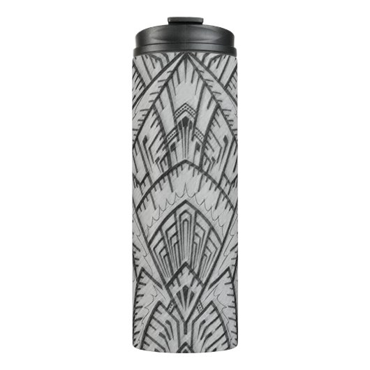 Art Deco architecturale geometrische thermosbeker (Voorkant)