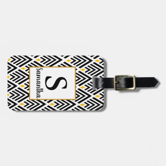 Art Deco Arrows van 1920 met Gold Accent Bagagelabel (Voorkant horizontaal)