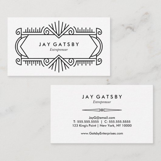  Art Deco/Art Nieuw Visitekaartje (Voorkant / Achterkant)