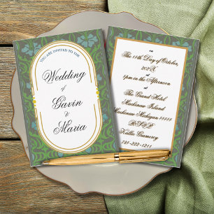 Art Deco Art Nouveau Bloemen Gouden Teen Zee Life Kaart