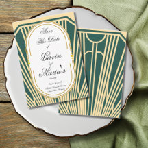 Art Deco Art Nouveau Gestreept Goudkleurig Modern 