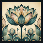 Art Deco, Art Nouveau Lotus Wall Art Acryl Muurkunst<br><div class="desc">Perfect voor de Art Deco of Art Nouveau liefhebber!</div>