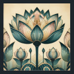 Art Deco, Art Nouveau Lotus Wall Art Acryl Muurkunst<br><div class="desc">Perfect voor de Art Deco of Art Nouveau liefhebber!</div>
