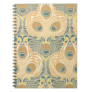 art deco art nouveau pauw patroon kunst notitieboek