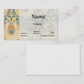 art deco art nouveau peace ock patroon art visitekaartje (Voorkant / Achterkant)