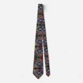 Art Deco Art Nouveau Rainbow Circuit Board Necktie Stropdas (Voorkant)