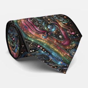 Art Deco Art Nouveau Regenboog Printplaat Das