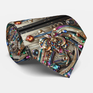 Art Deco Art Nouveau Regenboog Printplaat Herenstr Stropdas