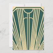 Art Deco Art Nouveau Striped Gold Tone Modern  Kaart (Achterkant)