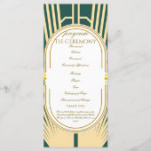 Art Deco Art Nouveau Striped Gold Tone Program (Voorkant)