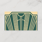 Art Deco Art Nouveau Striped Gold Tone RSVP Informatiekaartje (Achterkant)