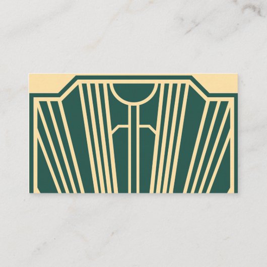 Art Deco Art Nouveau Striped Gold Tone RSVP Informatiekaartje (Achterkant)