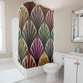 Art deco, art nouveau, valkleuren, goud, chic,  douchegordijn (In situ)