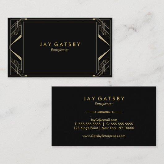 Art Deco/Art Nouveau Visitekaartje (Voorkant / Achterkant)