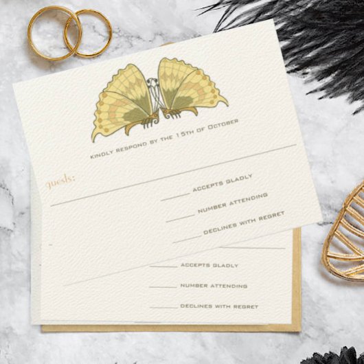 Art Deco Art Nouveau Vlinderrespons Kaart