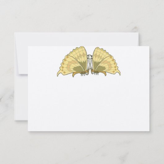 Art Deco Art Nouveau Vlinderrespons Kaart (Achterkant)