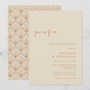 Art Deco Art Verbrandde Oranje legante paren Showe Kaart