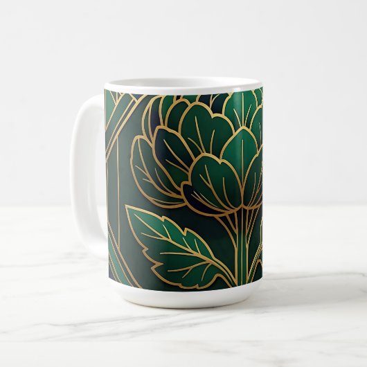 Art Deco Artisjok Koffiemok (Voorkant links)