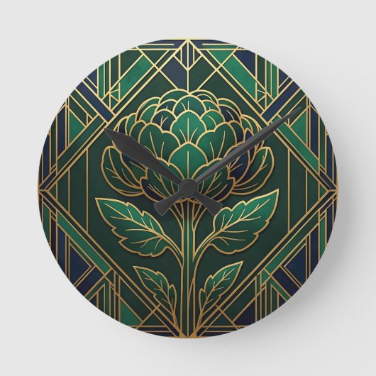 Art Deco Artisjok Ronde Klok (Voorkant)