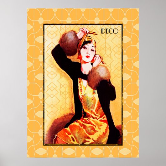 Art Deco Asian Beauty Poster (Voorkant)