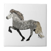 Art Deco Astrid IJslandse paarden Tegeltje (Voorkant)