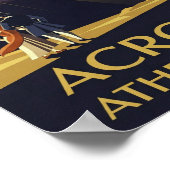 Art Deco Athene Griekenland Akropolis Poster (Hoek)