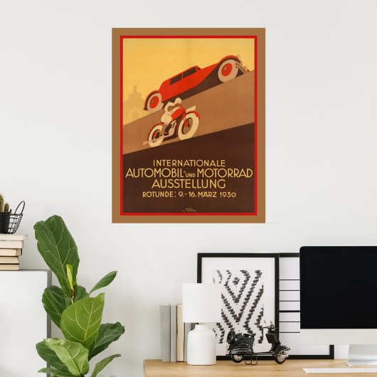 Art Deco-auto Poster (Thuiskantoor)