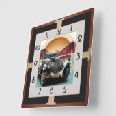 Art Deco auto Vierkante Klok (Hoek)