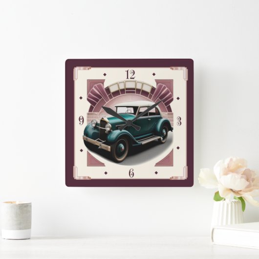 Art Deco auto Vierkante Klok (Huis)
