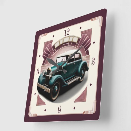 Art Deco auto Vierkante Klok (Hoek)
