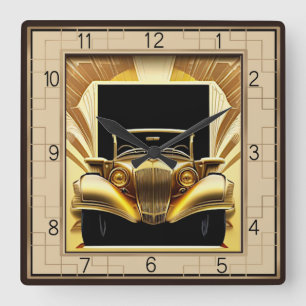 Art Deco auto Vierkante Klok