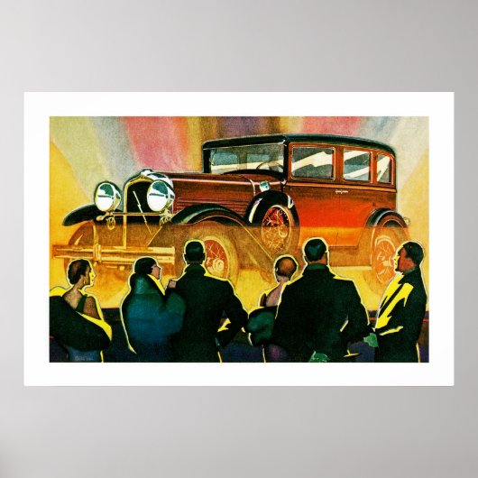 Art Deco Automobile Illustratie Poster (Voorkant)