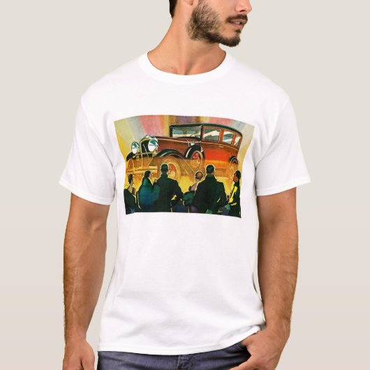 Art Deco Automobile Illustratie T-shirt (Voorkant)