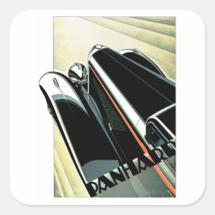 Art Deco Automobile Vierkante Sticker