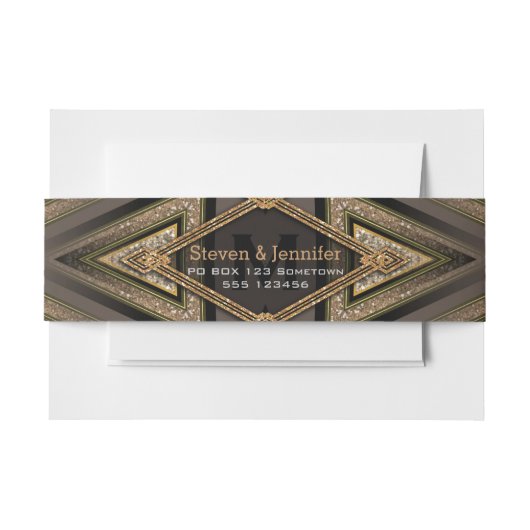 Art Deco Aztec Earth Belly Bands Uitnodigingen Wikkel (Voorkant Voorbeeld)