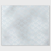 Art Deco Baby Blue Silver Grey Scales Seashells Cadeaupapier (Vlak)