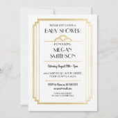 Art Deco Baby shower Gatsby Gold Invite 1920 Kaart (Voorkant)