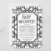 Art Deco Baby shower Invitation 1920 Gatsby Kaart (Voorkant)