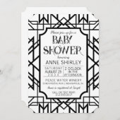 Art Deco Baby shower Invitation 1920 Gatsby Kaart (Voorkant / Achterkant)