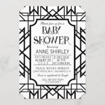 Art Deco Baby shower Invitation 1920 Gatsby