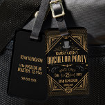 Art Deco Bachelor Party Speakeasy Favor Bagagelabel<br><div class="desc">Vier met uw jongens in stijl met deze gepersonaliseerde zwart en gouden Art Deco stijl vrijgezellenfeest bagagelabels. De aanpasbare gouden elementen geven een sfeer uit de jaren twintig, perfect voor uw Vegas-reis of feesten en spreken een eenvoudige stijl! · Op zoek naar iets anders? Stuur ons een bericht of e-mail...</div>