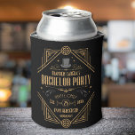Art Deco Bachelor Party Speakeasy Favor Blikjeskoeler<br><div class="desc">Vier met uw jongens in stijl met deze gepersonaliseerde zwart en gouden art deco stijl vrijgezellenfeest koelbox. De aanpasbare gouden elementen geven een sfeer uit de jaren twintig, perfect voor uw Vegas-reis, casinonacht of feesten en spreken eenvoudige stijl! · Op zoek naar iets anders? Stuur ons een bericht of e-mail...</div>