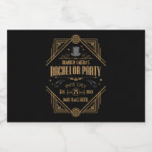 Art Deco Bachelor Party Speakeasy Favor Likeurfles Etiket (Enkel label)