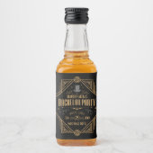 Art Deco Bachelor Party Speakeasy Favor Likeurfles Etiket (Voorkant)